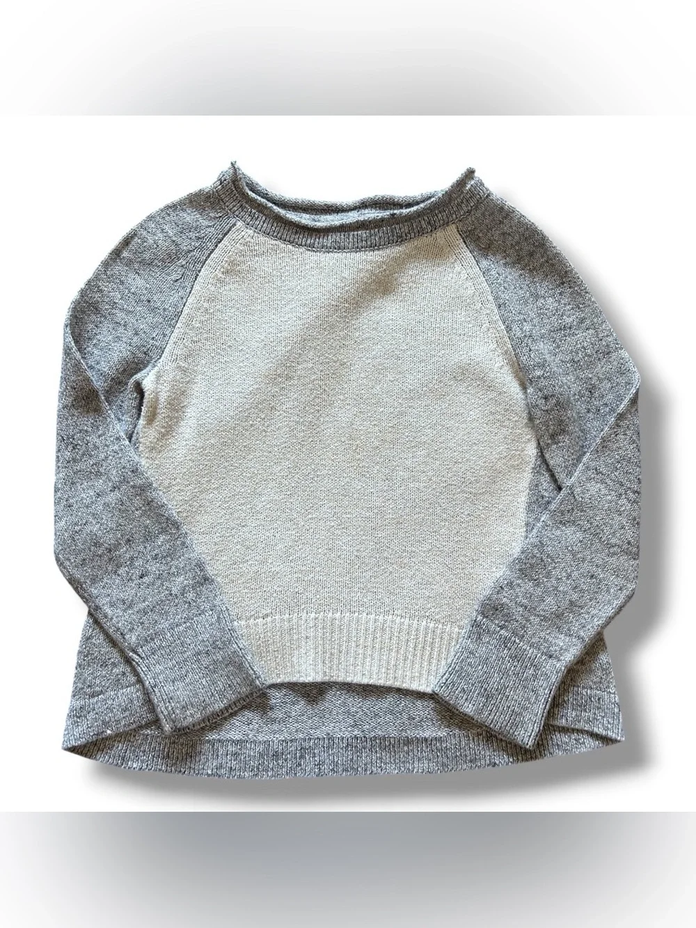 Gap Toddler Raglan Pullover Sweater - Light Gray & Heather Gray, 2T